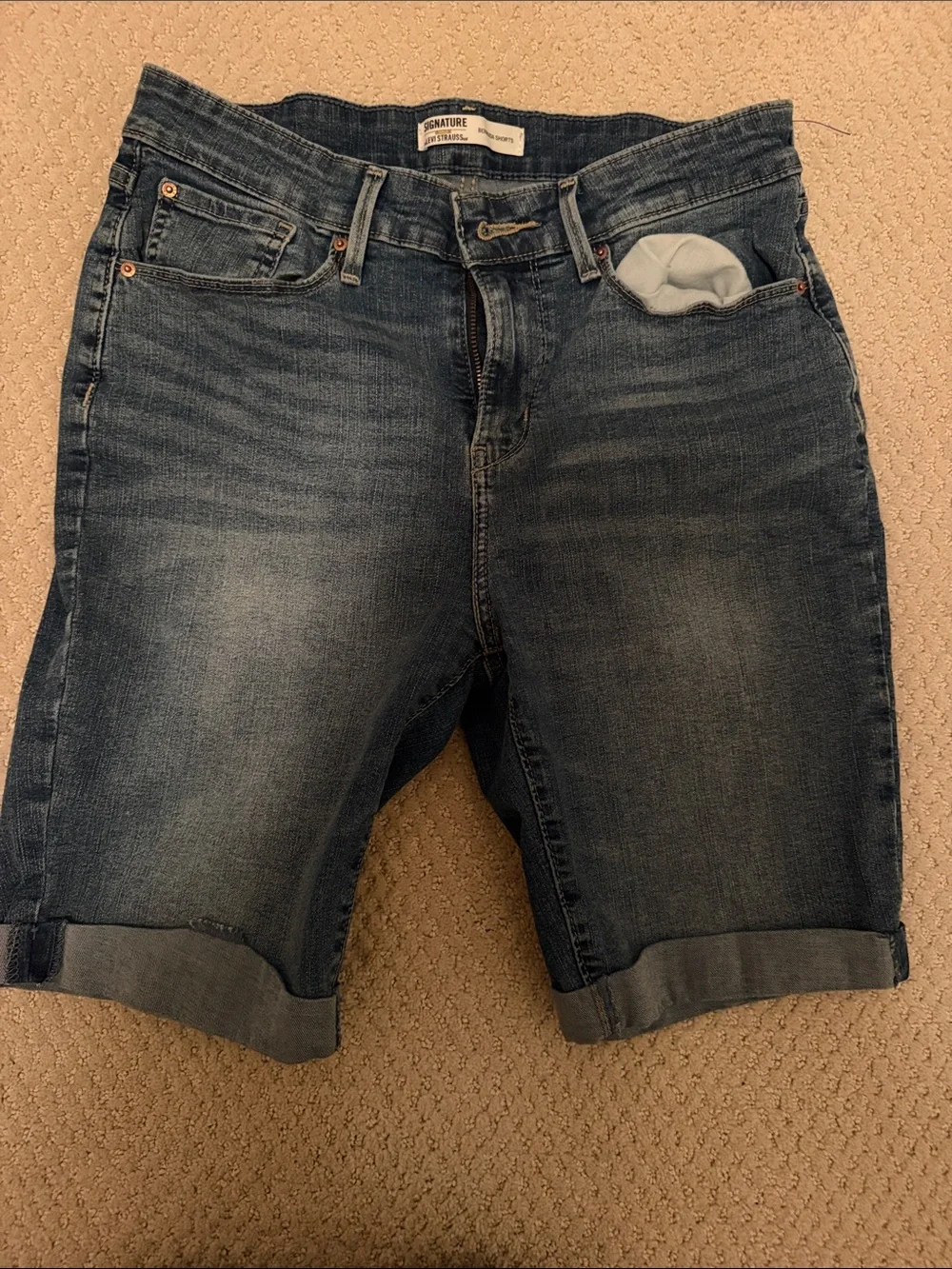 Levi's Dark Blue Denim Bermuda Shorts